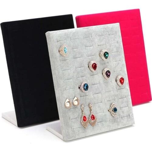 4 Colors Velvet Ring Display Holder Stand for Store 50 Seat for Rings Storage Jewelry Display Wall Jewellry Organizer Rack