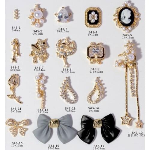 5pcs Charm Luxury Zircon 3D Nail Art Decorations Shiny Pendant Alloy Pearl Jewelry Manicure Design Accessories