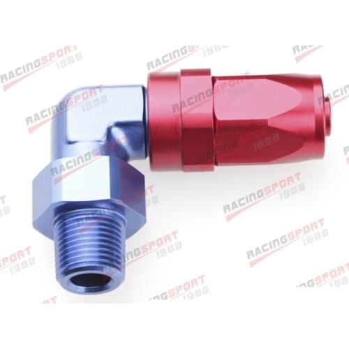 -6 AN6 AN -6 to 1/8" NPT 90 Degree Swivel Hose End Fitting Adaptor