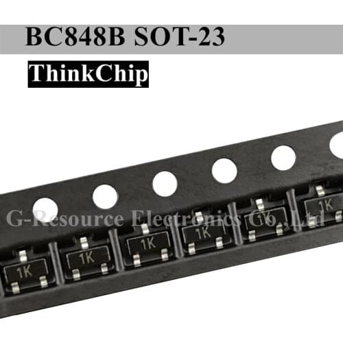 100pcs) BC848B BC848 SOT-23 NPN silicon Bipolar Transistor (Marking 1K)