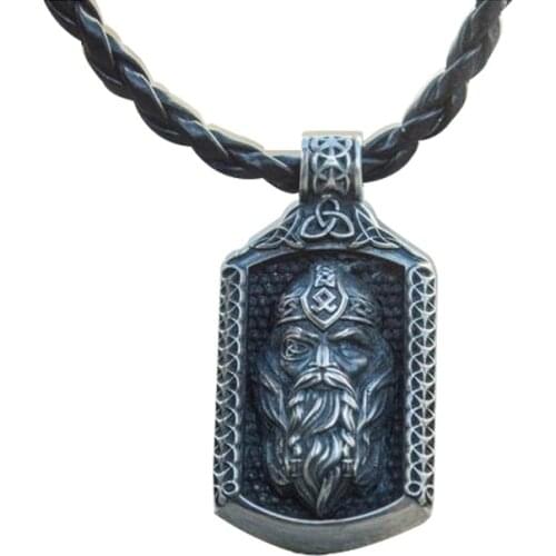 Classic Retro Hip Hop Necklace Pendant Stainless Steel Viking Nordic Odin Avatar Men Necklace Accessories