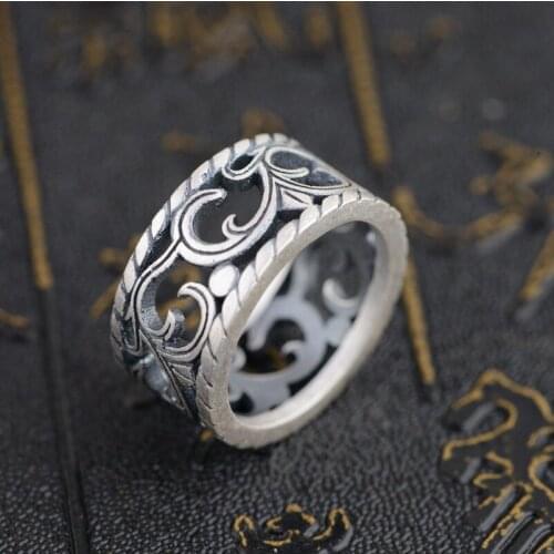 L&P 2018 Silver Thai Silver Wholesale S990 Fine Silver Ring Archaize Matte Process Couple Design New Products