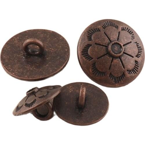 10 pcs Metal bronze button Round Shank Button Sewing Tools For DIY Handmade Garment clothes Shirt Coat Accessories craft fashion