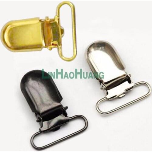 30pcs/lot 25mm 1inch metal suspender clip holder for trousers belt pacifier cilps silver/Black nickle/Gold free shipping
