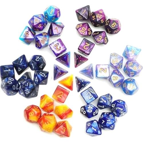 7pcs D20 Polyhedral Dice Double Colors 20 Sided Dices Table Board Role Playing