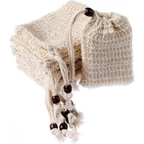 Soap Bag Making Bubbles Saver Sack Pouch Storage Drawstring Bags Skin Surface Cotton Linen Cleaning Drawstring Holder QB