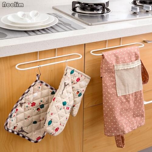 NOOLIM Wall Towel Rack Kitchen Cabinet Door Wipes Waffle Creative Bathroom Hook Pendant Hanging Door Shelf Kitchen Storage