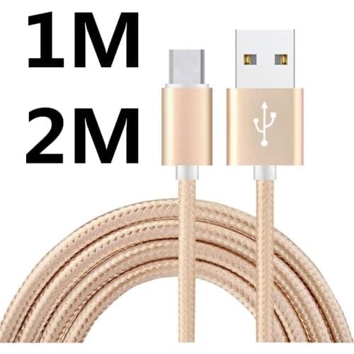 Nylon 1M 2M Type C USB Charger Cable For OPPO K1 R15X A9 A5 2020 Realme U1 X2 XT For VIVO S5 S1 IQOO Neo X27 Pro Z5X Cable