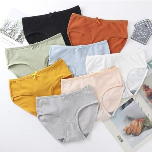 3 Pcs/pack Solid Underwear for Women Plus Size Panties Girls or Lady Briefs Sexy Lingeries Cotton Shorts Underpants Cute Panty