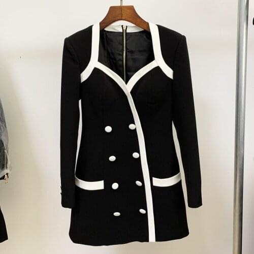 Sexy women long sleeves mini dress 2020 Autumn High quality Square collar elegant party dress C463