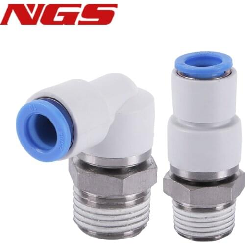 Air Pneumatic Swivel Fitting High Speed Rotary Joint Quick Plug KSH08-02S Male Straight/Elbow Pushlock Tube Connector KSL06-01S
