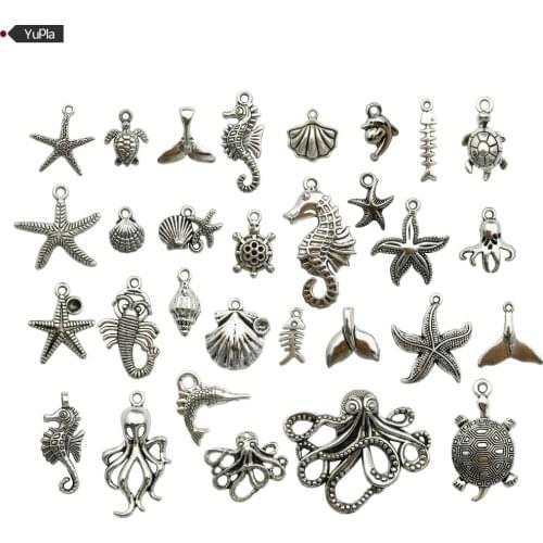 Marine Life Prophecy Emperor Octopus Charms Pendant For DIY Jewelry Making Handmade Bracelet Necklace Key Chain Bag Accessories