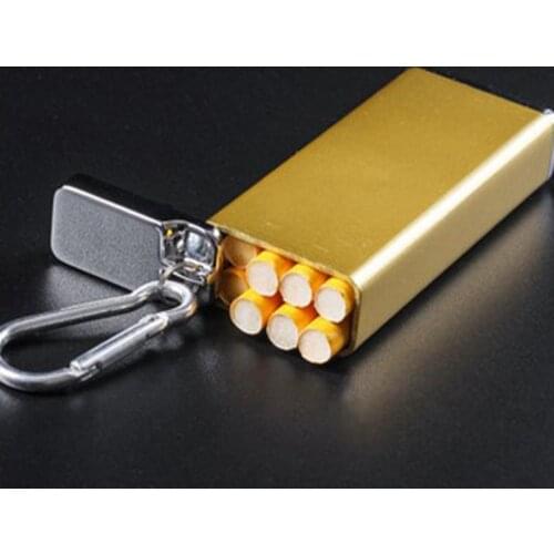 Portable Mini Cigarette Case Small 8 Pack Portable Metal Pendant Ashtray Storage Container Cigarette Accessories