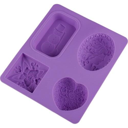 3D DIY Silicone Soap Mold for Handmade Soap Ice Cube Candy Chocolate Cake Cookie Cupcake Making Forms Fun Gifts Decorating Tools