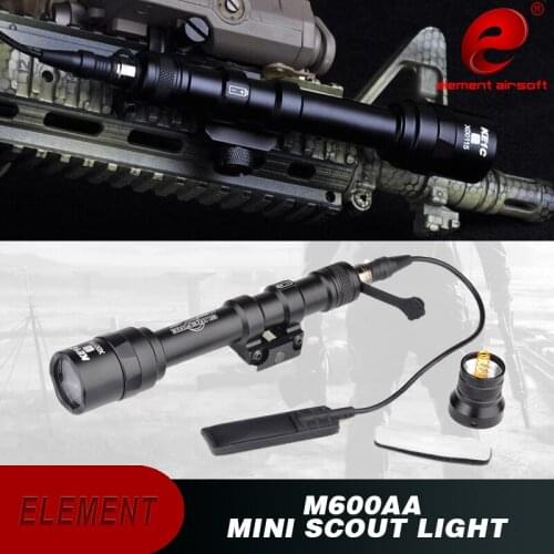 Airsoft Element Tactical Flashlight M600AA Fit Picatinny Rail MINI Gun Weapon Light M600 Hunting Flashlight EX400