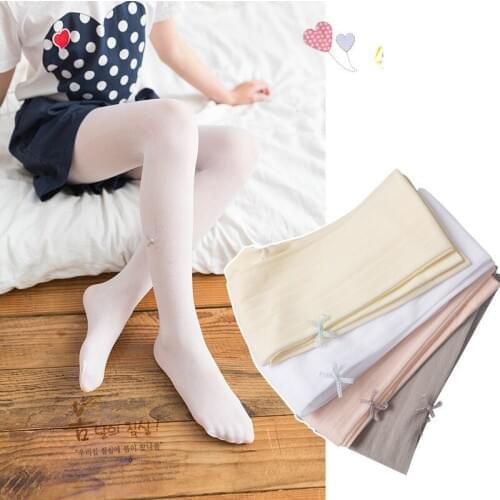 Summer thin girls tights children vertical strip silk bow stockings dance baby girl kids tights student tights