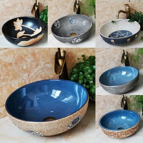 Toilet washbasin ceramic creative platform basin washbasin small size single basin household round