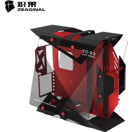 ZEAGINAL Middle Tower Chassis Desktop Computer Case For Water Cooling ATX Gamer MOD Case DIY Glass ZC-22