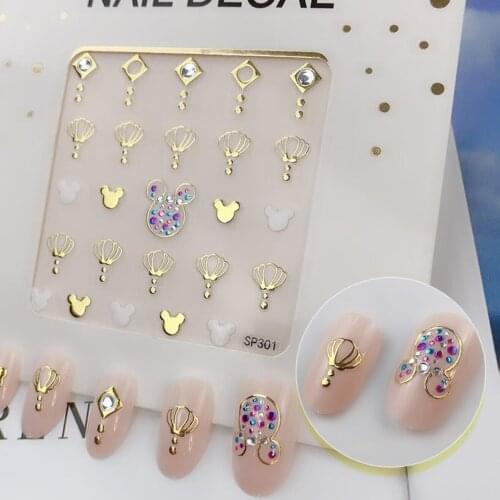 1sheet Nail Accessories Decal Adhesive Manicure Sequins 3D Bronzing Nail Art Stickers Decoration Nail Supplies for Professionals