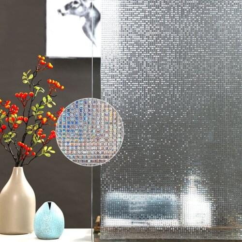 3D Stained Mosaic Window Film Vinyl Static No Glue Anti Uv Privacy Glass Sticker for Kitchen Office Home Decorative Glass Tint