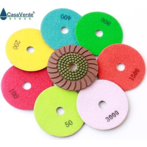 4 inch 100mm Quartz Granite Counter-top sunny Diamond polishing Pad Wet Stone Marble Polish tools copper bond and resin part