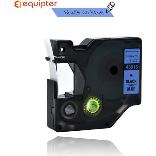 6mm 43616 Black On Blue Label Tapes Ribbon Cassette Compatible for Dymo D1 Label Printer For Dymo Label Printer Dymo LM160 LM280