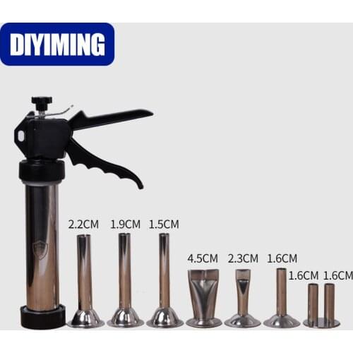 9 Inch Stainless Steel Jerky Gun To Make Jerky Meat Squeeze Gun Beef Gun Patties Gun 7 Funnels/4 Funnels Kit