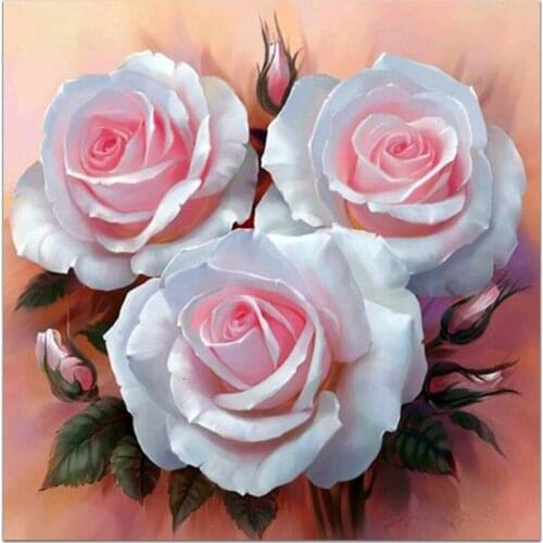 5D DIY Diamond Painting Flowers Rose Cross Stitch Kit Full Diamond Embroidery Mosaic Art Picture of Rhinestone Decor New Arrival