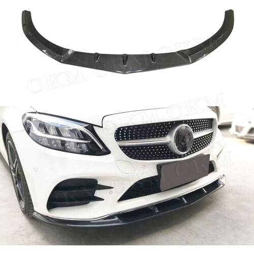 Carbon Fiber / FRP Front Lip Chin Spoiler for Benz W205 C205 C63 Coupe Sport 2019-2022 Head Shovel Protector Car Styling