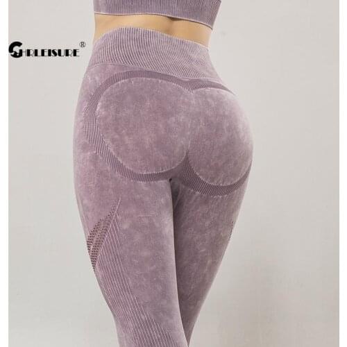 CHRLEISURE Mesh Sport Leggings Sexy Peach Hip High Waist Hip LIft Elasticity Gym Sportswear Tight Quick Dry Yoga Womens Pants