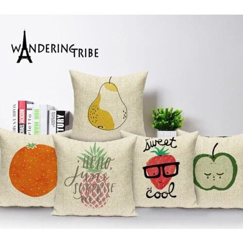 Pineapple Decor Home Pillowcase Interesting Things Cushion Cover Cartoon Linen Pillow Case 45 * 45 Custom Living Room Cushions