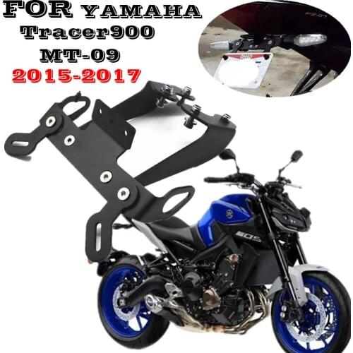 For Yamaha MT-09 MT09 Tracer 2015 2016 2017 Fender Registration Bracket License Plate Holder Frame with LED light