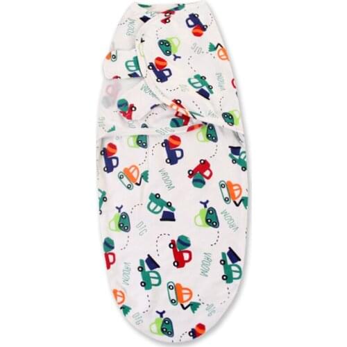 Printed Girl Boy Baby Wrap Cotton Bring Security Convenient Swaddle Adjustable Magic Glue Buckle Baby Sleeping Bag Random Color