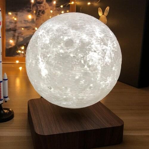 Moon Lamp Creative 3D Magnetic Levitation LED Night Light Rotating Moon Floating Lamp Home Decoration Holiday DIY Fashion Gift