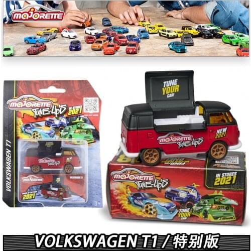 Majorette 1/64 Vintage Deluxe Edition VW T1 Foodtruck Cars Hot Pop Kids Toys Motor Vehicle Diecast Metal Model