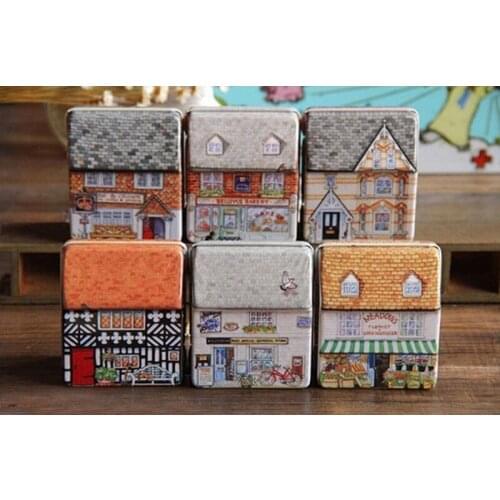 Kid Gift Metal Container Mini Full Color Painting Tin Box Locker Storage Desktop Cosmetic Storage Home Jewelry Storage Boxes