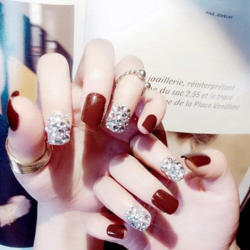 Fashion Fashion Glamour Fake Nails Rhinestones Embellishment Decoration Red Fake Nails DIY Nail Salon Tools