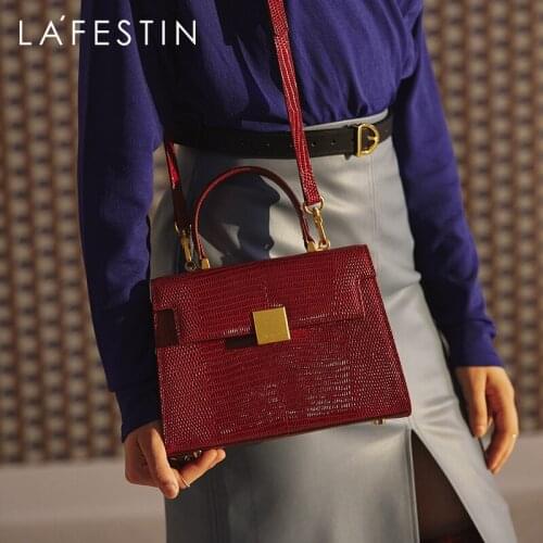 LA FESTIN 2021 New Fashion Brand Classic Handbag Retro Leather Shoulder Bag Lizard Pattern Designer Messenger Female Purse