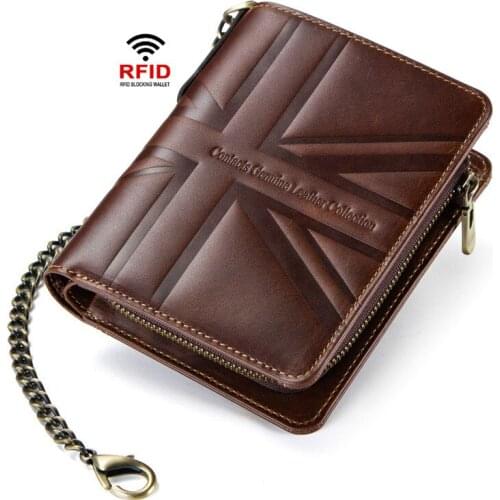 RFID Blocking Protection Anti-Theft Scan Men Male Leather Short Wallet Zipper Coin Case Pouch Casual Money Bag Purse luxury