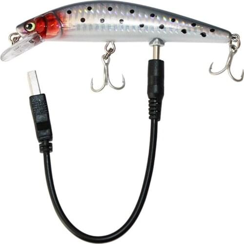 USB Rechargeable LED Twitching Fish Lure Electric Bait Life-like Vibrate Fishing Lure Triple Reble Hook Electronic Fishing Baits