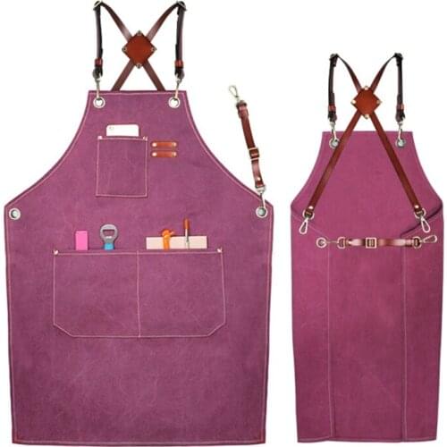Utility Work Apron Canvas Apron Workshop Tool Apron with Adjustable Straps for B U2JC