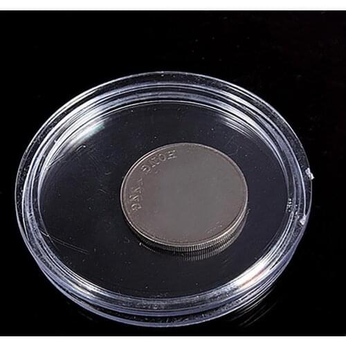 10Pcs Clear Transparent Plastic Coin Holder Coin Collecting Box Case Round Coin Capsule Collecting Storage Box Case Holder 2021