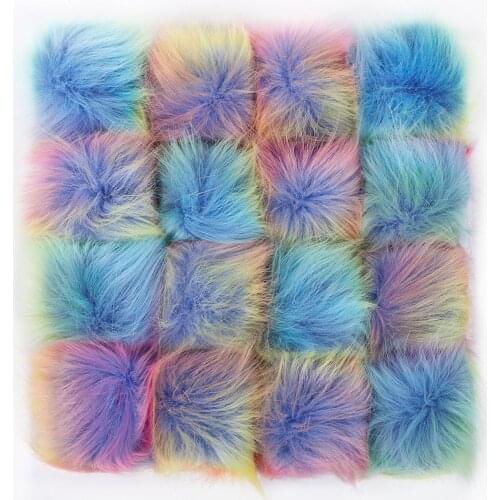 1 PC Coloful 15cm False Hairball Hat Ball Pompom Fake Fox Fur Hat Ball Pom Pom DIY Handmade Clothing Knitted Hat Accessories