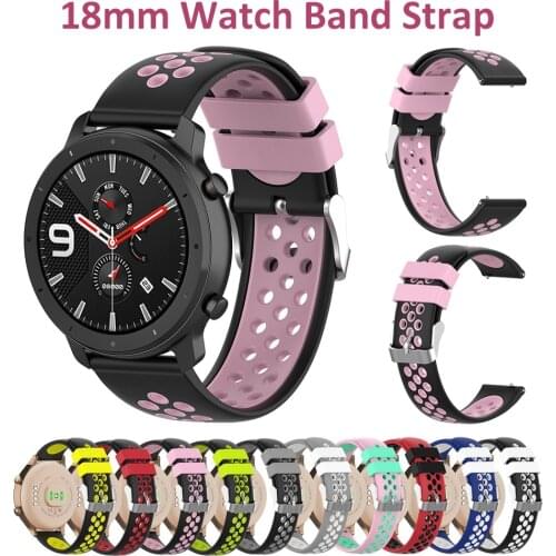 18mm Quick Release Silicone Watch Bands Strap for Ticwatch C2 Rose Gold & Fossil Q Venture Gen3/4 & Garmin VivoActive 4s Straps