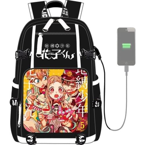 Anime Toilet-Bound Hanako Kun Pattern Backpack Bookbag High Capacity Travel Bag School Bag for Girls Boys Students Mochilas