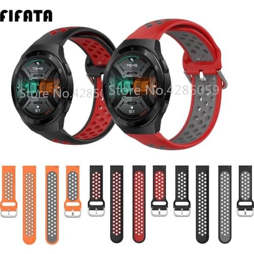 FIFATA 22MM Silicone Replacement Sport Strap For Huawei Watch GT 2E/GT 46MM/GT 2 46MM Smart Watch For Huawei GT 2e Strap