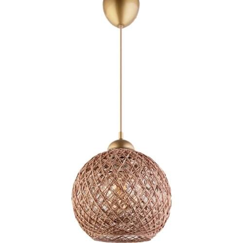 Straw Single Pendant Lamp Jute Coffee Golden Yellow Chandelier Lighting Modern Stylish Home Decor Restaurant Bathroom Kitchen