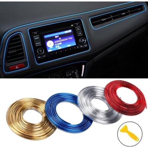 Car Interior Moulding Trim Sticker Strip Decoration Garnish For Mazda 3 6 Cx-5 Peugeot 206 307 308 207 KIA Rio Ceed Sportage