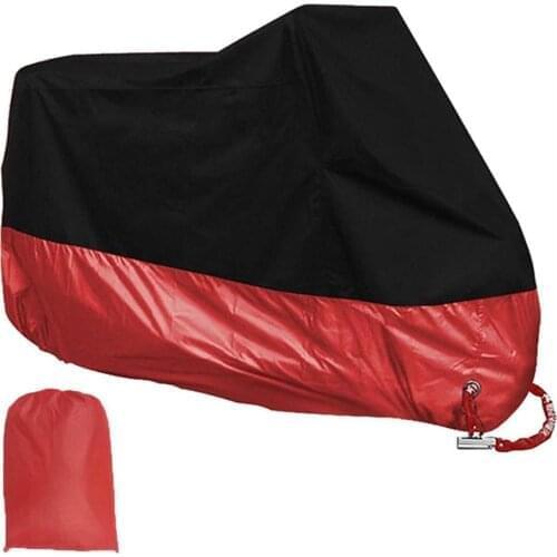 Motorcycle Waterproof Sun Rain Dust Protection Cover with Anti-theft Lock Hole Protective Sheet Cover
