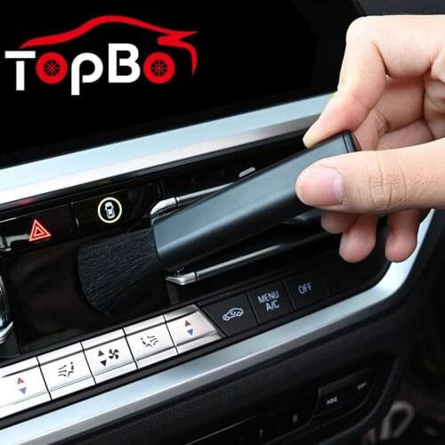 Retractable Car Conditioning Air Outlet Brush Cleaning Dusting Brushes Computer Keyboard Clean Plastic Handle Soft Wool Tool